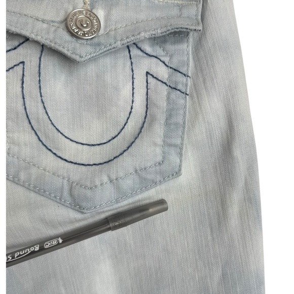 True Religion Jennie Curvy Mid Rise Flap Single Needle Skinny Jeans Sz 27 Blue - Picture 7 of 15